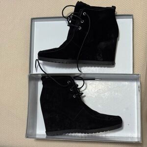 Michael Kors Black Suede Wedge Boots